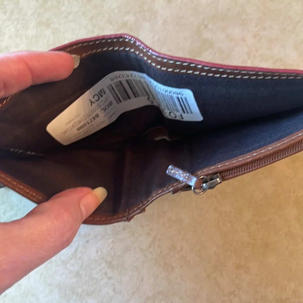 Fossil Bi-Fold Striped Leather Wallet